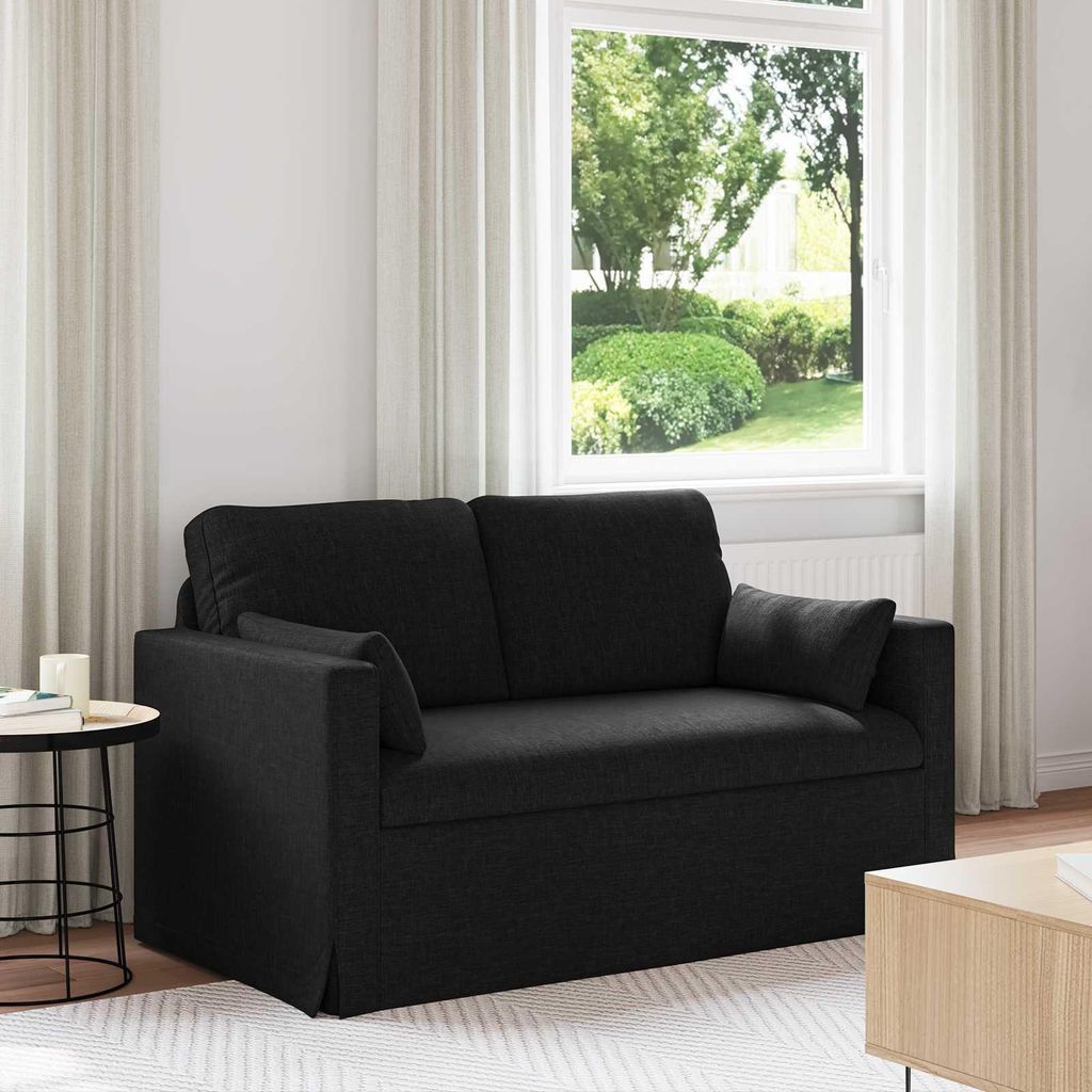 "Spring Sale"2-Sitzer Sofa Couch 120cm - elegantes Design - Doppelsofa - Lounge Sofa - Schwarz Metall NEU347329 - Klassische Sofas