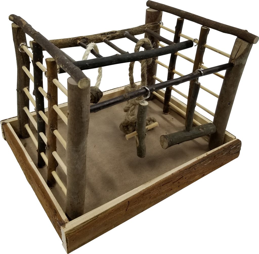 Dehner Vogelzubehör Spielzeug Matchfield, ca. 35 x 29 x 25 cm, Holz/Sisal, natur