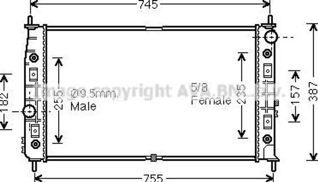 Radiateur moteur AVA CR2054 - Pièce OE 4401974 pour Chrysler 300 M