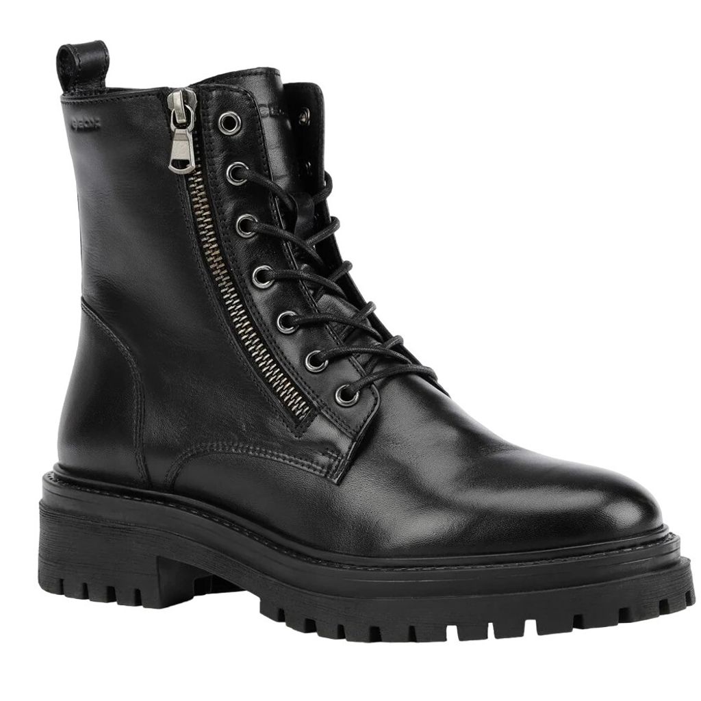 Geox - Damen Stiefeletten "D Iridea F", Leder FS11055 (37 EU) (Schwarz)
