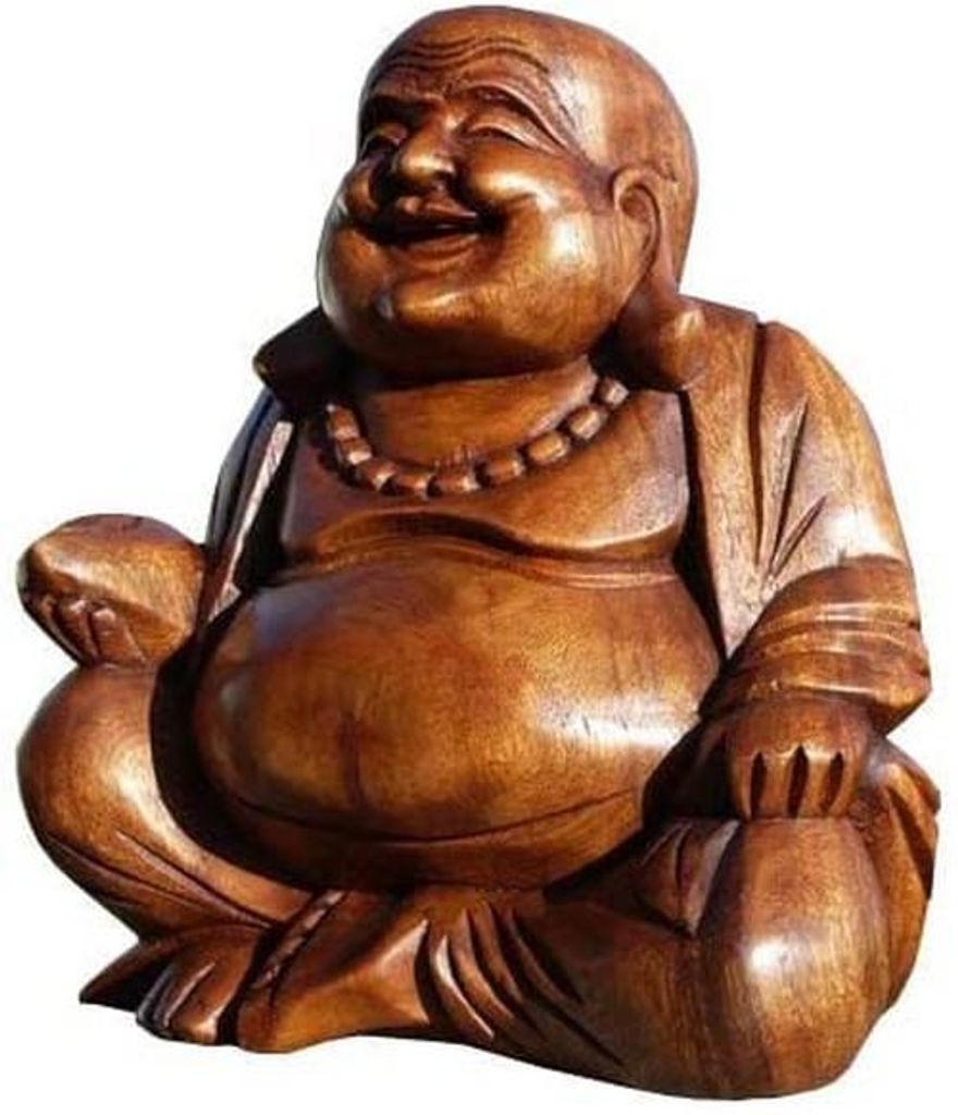 Statua di Buddha in legno, altezza 20 cm, ideale per il Immagine del prodotto 