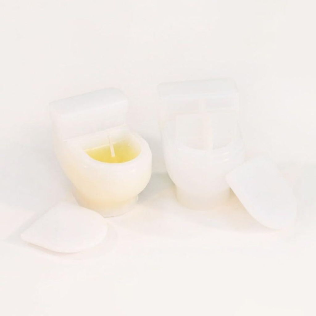 Set aus 2 Silikonformen für Toilettenschüsseln, Kerzenhalter, kreative und lustige Blumentöpfe, Kerzenständer, Harz- und Epoxidharz-Gussformen ...