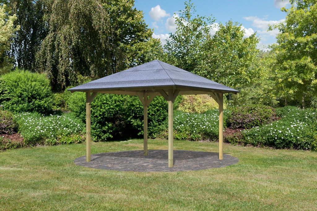 Pavillon Holz Gartenpavillon Gartenlaube Cordoba kesseldruckimprägniert 289x289x297 cm
