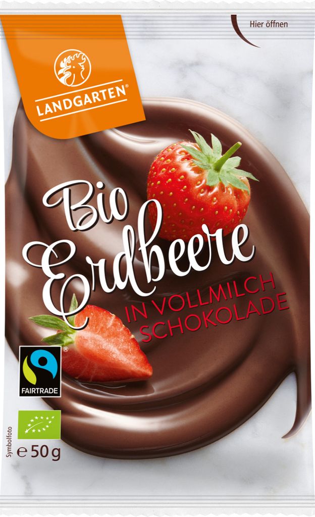 Landgarten  Erdbeere in Vollmilch-Schokolade 50g Produktbild 