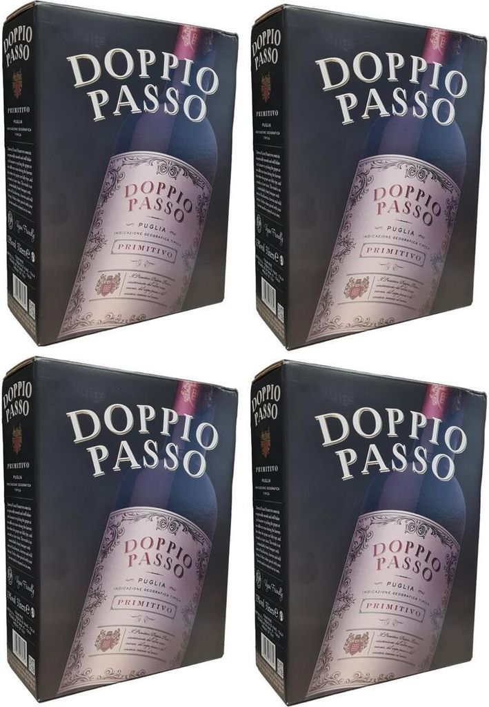 4 x Doppio Passo Primitivo Rot 13% Vol. 3,0L BiB (I) Produktbild 