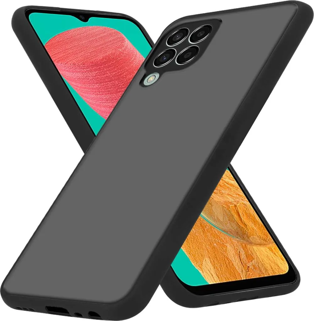 Custodia Cadorabo per Samsung Galaxy M33 5G in nero opaco Custodia protettiva ibrida con interno in silicone TPU e retro in plastica opaca Custodia Cover Etui per cellulare