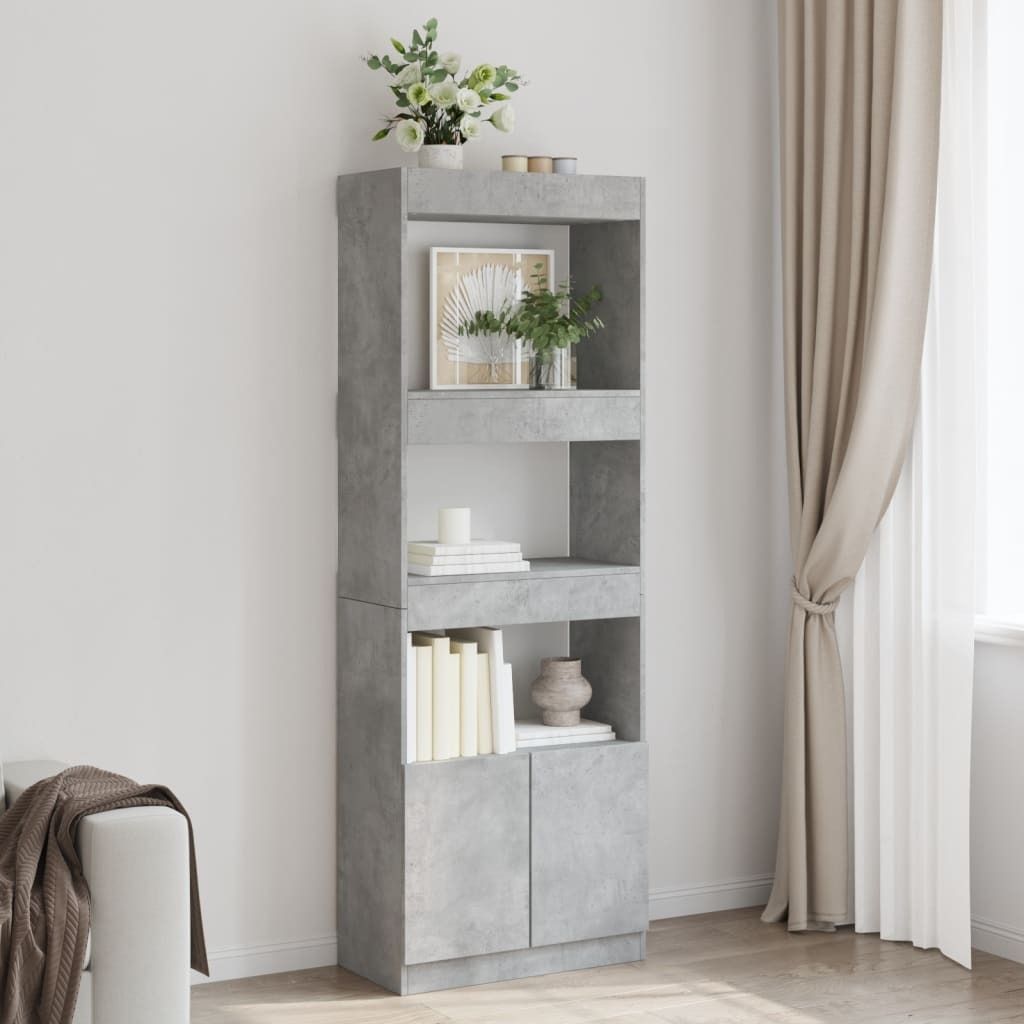 Maison Exclusive - Highboard 63x33x180 cm Betongrau Holzwerkstoff