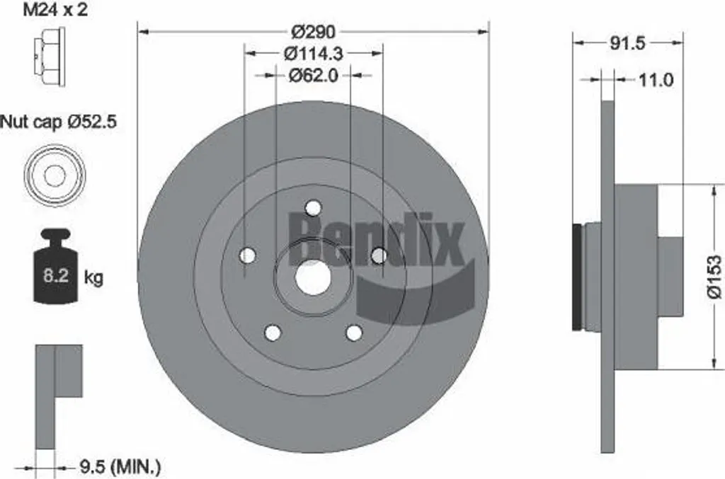 Disque de frein BENDIX BDS1885 OE 432027306R pour Renault Espace