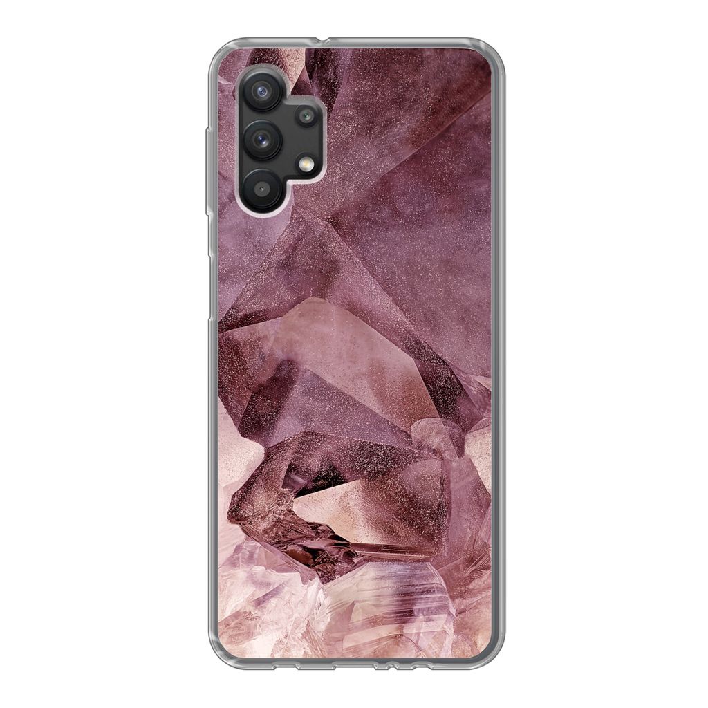 MuchoWow Handyhülle Schutzhülle Hülle für Samsung Galaxy A32 5G Kristalle - Natursteine - Edelsteine und Mineralien Silikon Softcase Handy H...