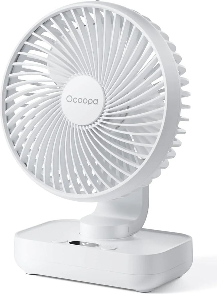 Wentylator stołowy Ocoopa D606Y white akumulator USB Produktbild 