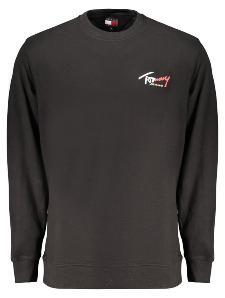 Herren Sweatshirt Schwarz Langarm Rundhals mit Logo-Druck
