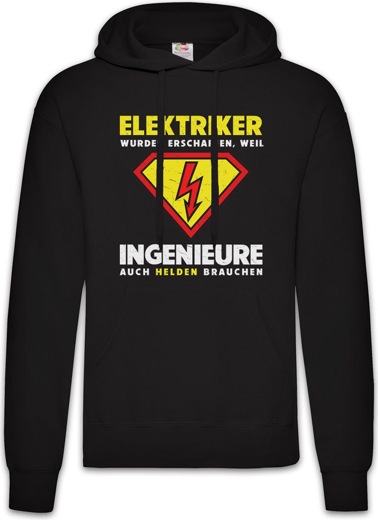 Urban Backwoods Super Elektriker, Herren Hoodie, Farbe: Schwarz, Größe: 4XL