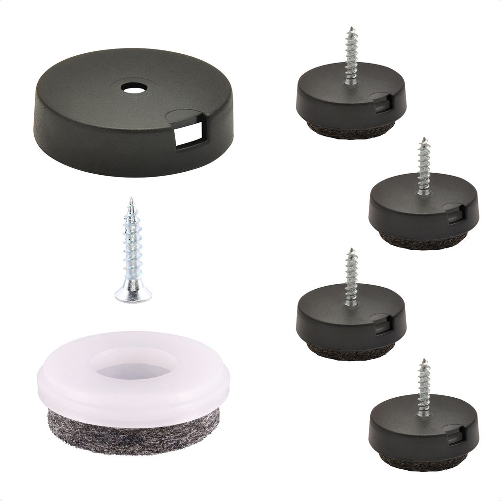 WAGNER QuickClick Filzgleiter ULTRASOFT - zum Schrauben, je 4x Basis & Schraube & Einsatz Ø 25 mm, DE Ware - 15808500
