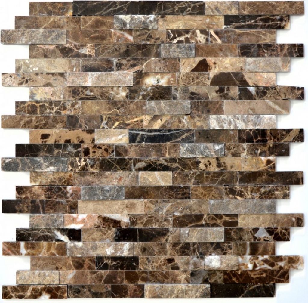 Mosaikfliese selbstklebend Marmor Naturstein dunkelbraun Naturstein emperador dunkel MOS200-0113