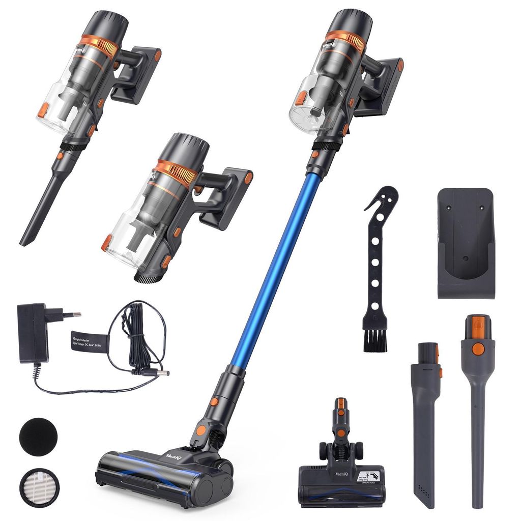 VacniQ Akku-Staubsauger, 3-in-1-Standstaubsauger, bis zu 45.000 Pa Saugkraft, 60 Minuten Laufzeit, Anti-Verwicklungs, 5-stufiges HEPA Filtersystem