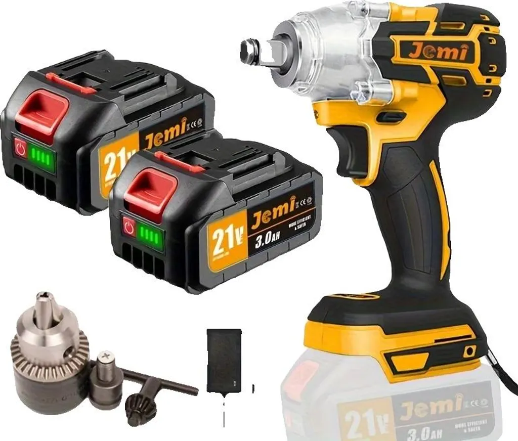 Clé à chocs 512Nm pour débloquer écrous rouillés avec 2 batteries 3Ah