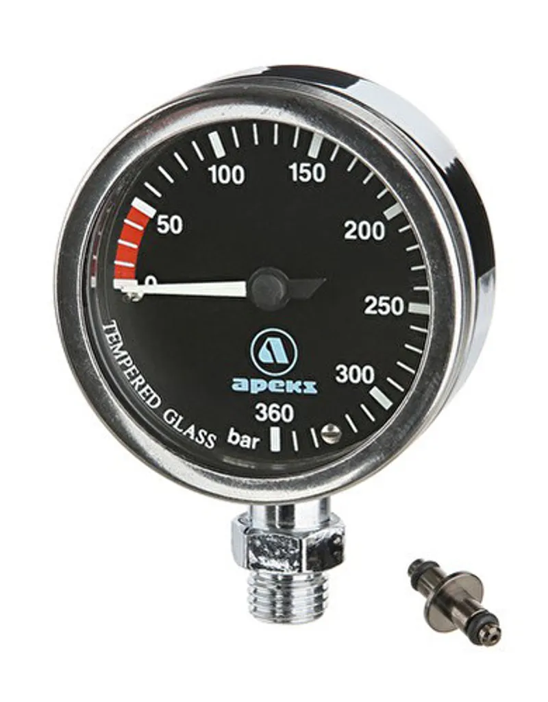 Manomètre SPG Tech Black Apeks - Instrument de Plongée Haute Pression