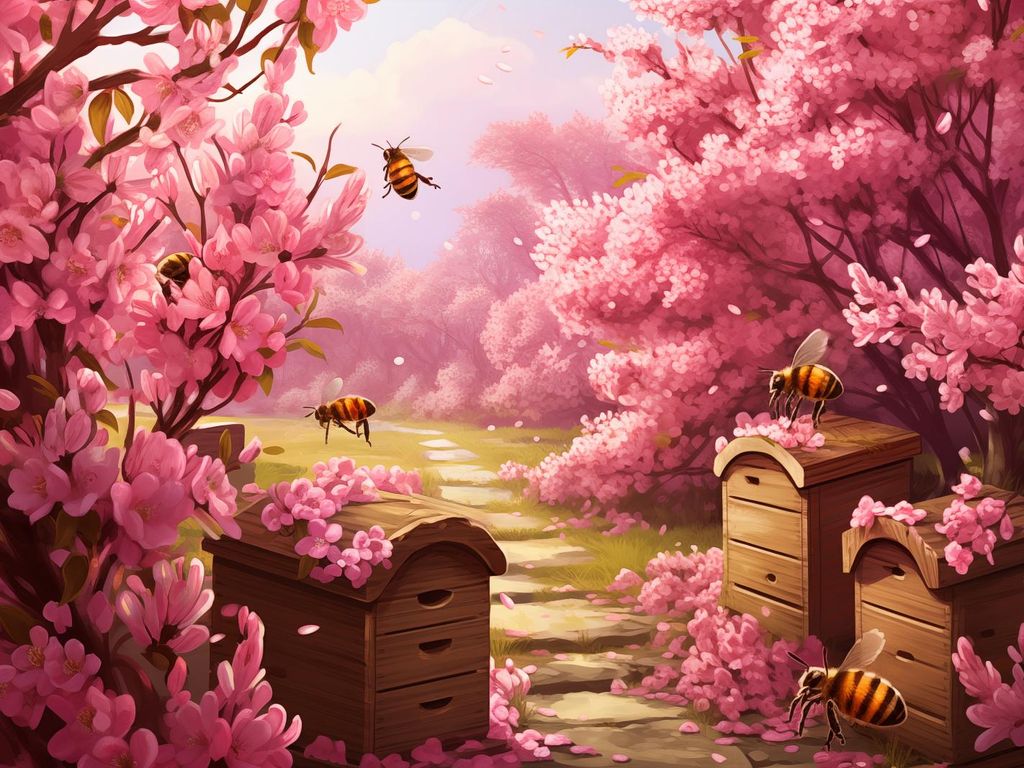 Poster 20x15cm Leben in Bienenstöcken