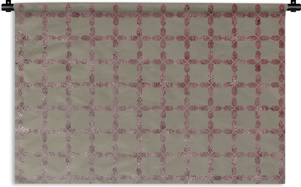 MuchoWow Wandteppich Wandbehang Muster - Rosa - Grau - Luxus 120x80 cm Tapisserie Dekoration Wandtuch - Wanddekorationen - Wandtücher