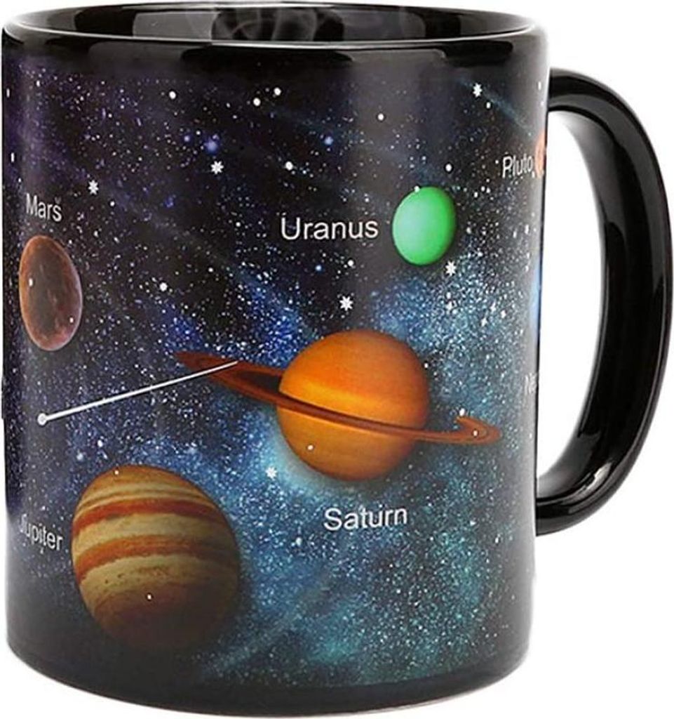 Thermoeffekt Tassen Farbwechsel Kaffeetasse Trinkbecher Geschenke 330ml Sternhimmel (Solar System)