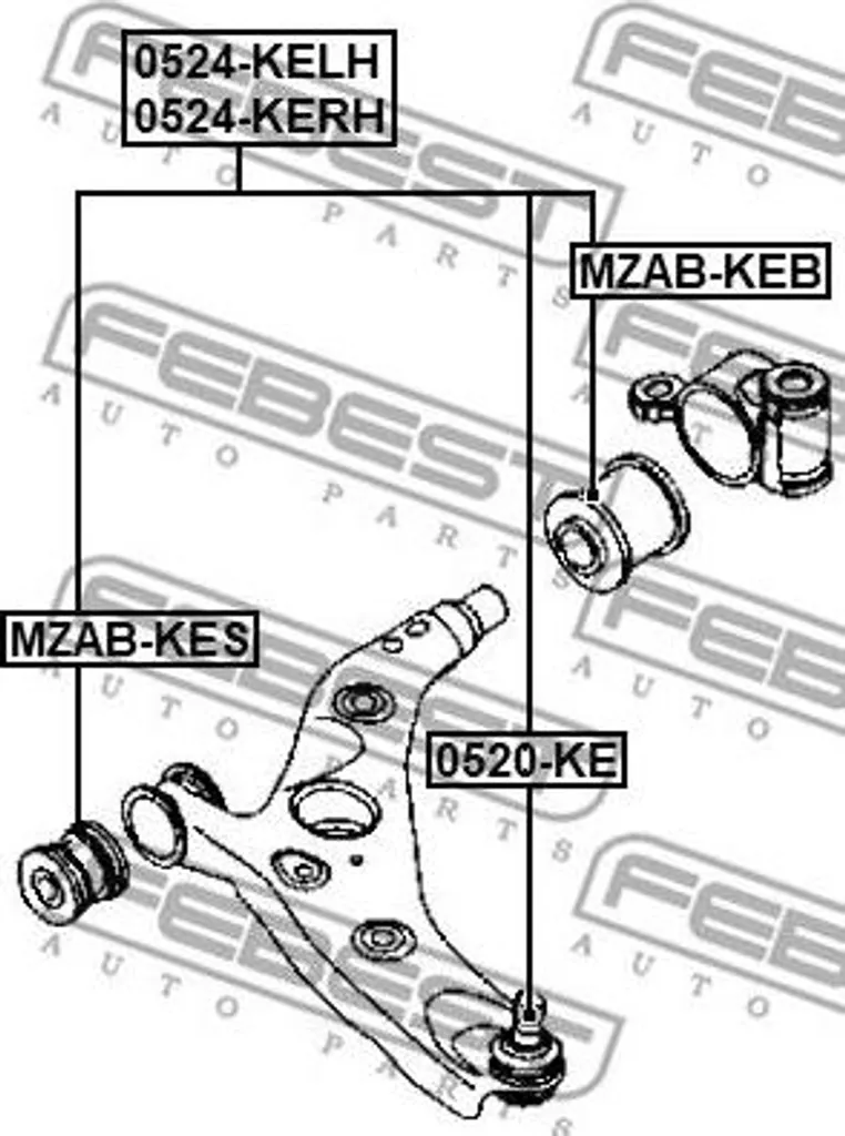 Bras de suspension FEBEST 0524-KERH pour Mazda 6 et CX-5 OE G46C34300