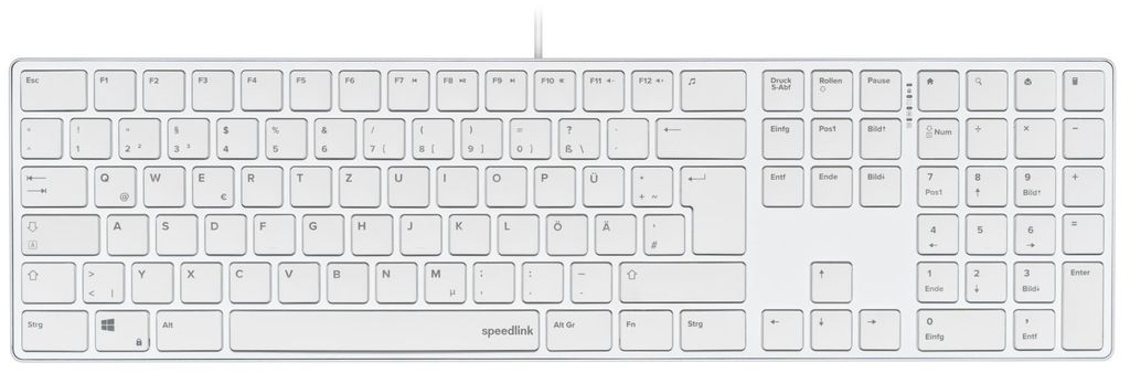 Speedlink SL-640010-WT Speedlink Tastatur RIVA Slim Metal Productafbeelding 