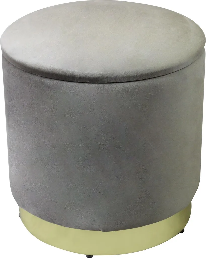 Pouf Moderno Velluto Tortora MilaniHome - Sgabello Design 37x40