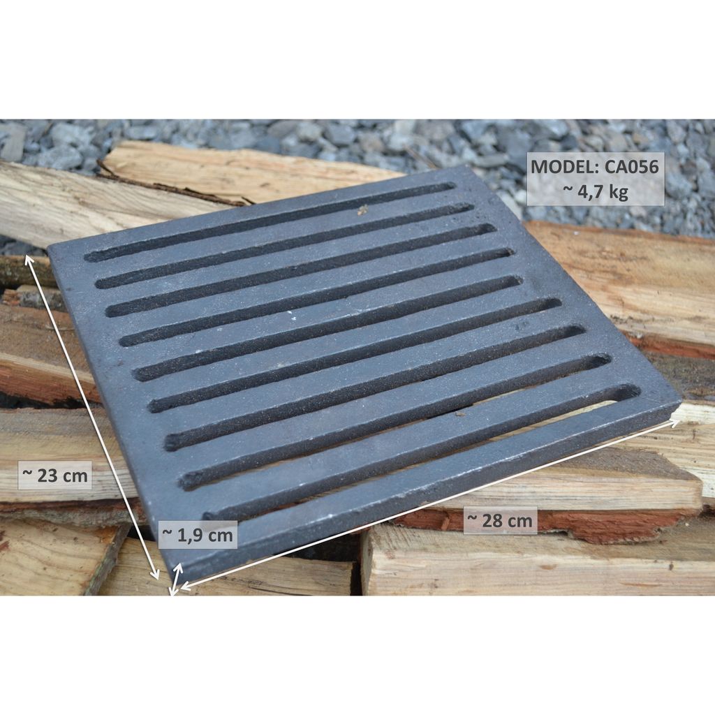 SEZAM - Ofenrost 28 x 23 cm Gusseisen Gussrost Kaminrost eckig Ascherost Kaminofen Tafelrost Rost Ofengitter Kamin