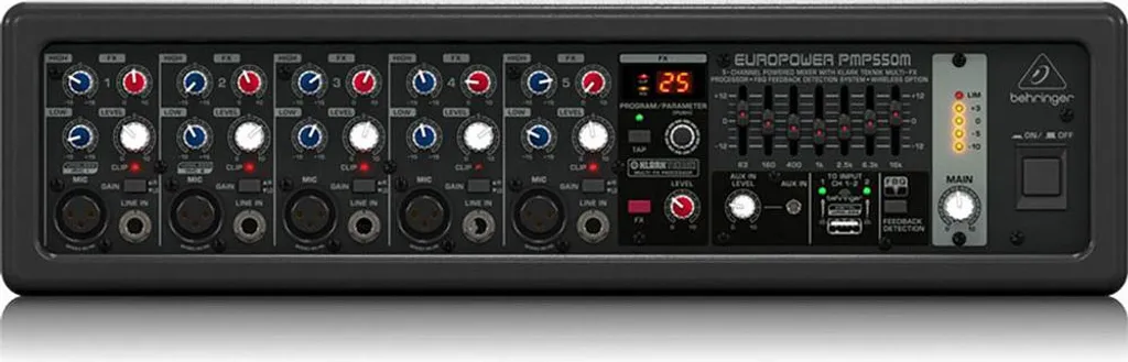 Table de mixage Behringer PMP550M idéale pour chant et conférence