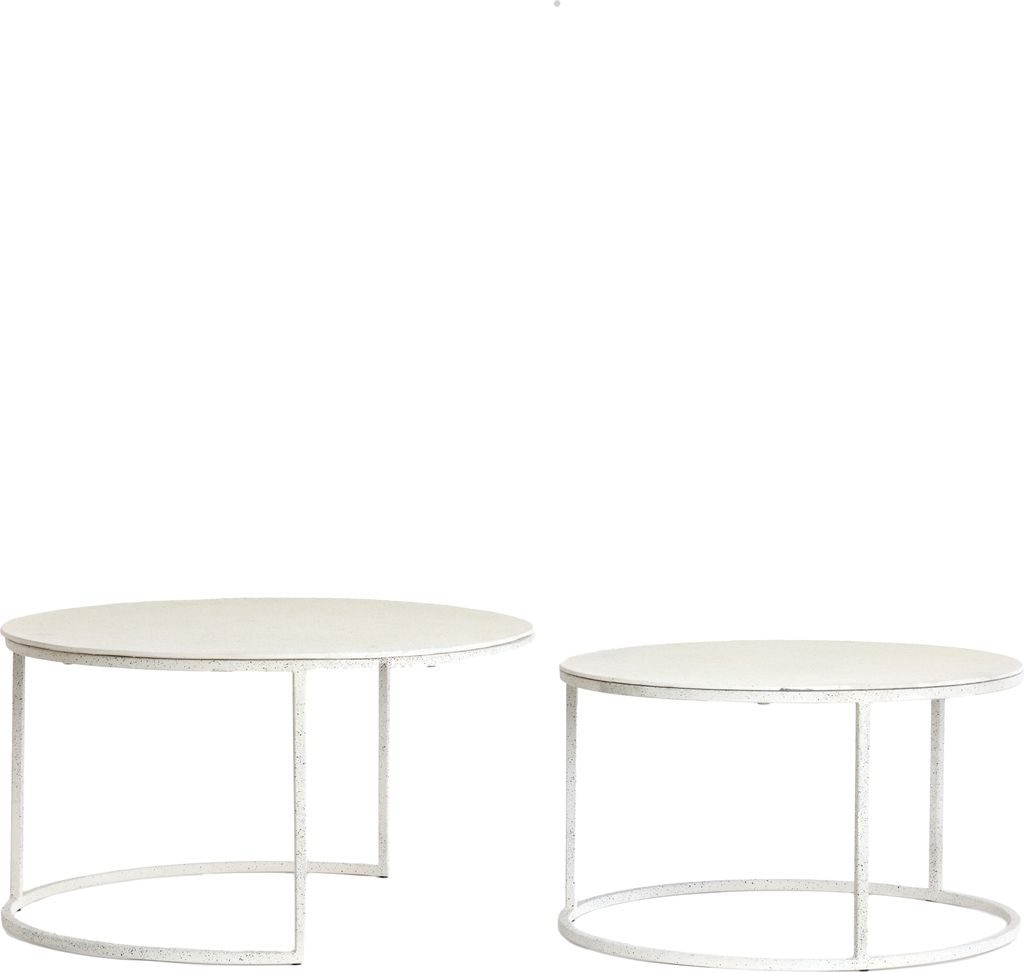 Light & Living - Couchtisch SADAR - Ø75x42cm - Weiß - 2er Set