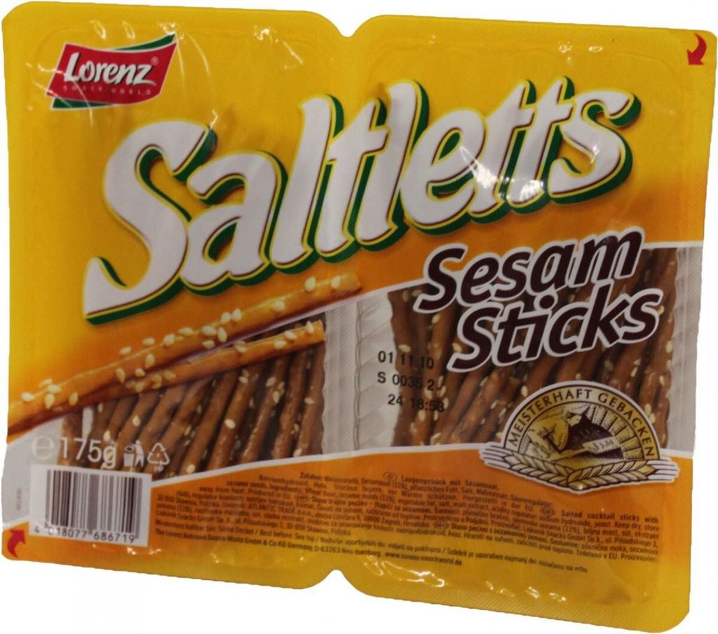 Lorenz Saltlettes Sticks Sezamové preclíky se semínky 175g Obrázek produktu 4
