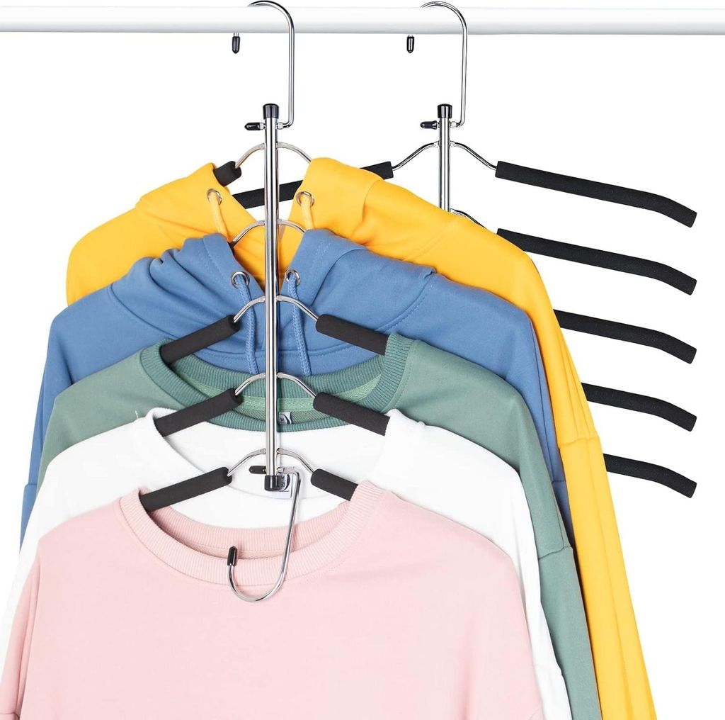 2 Pack Kleiderbügel Platzsparende Kleiderbügel für Kleidung- Upgrade rutschfeste Kleiderbügel mehrere Schichten Closet Organizer und Lagerung