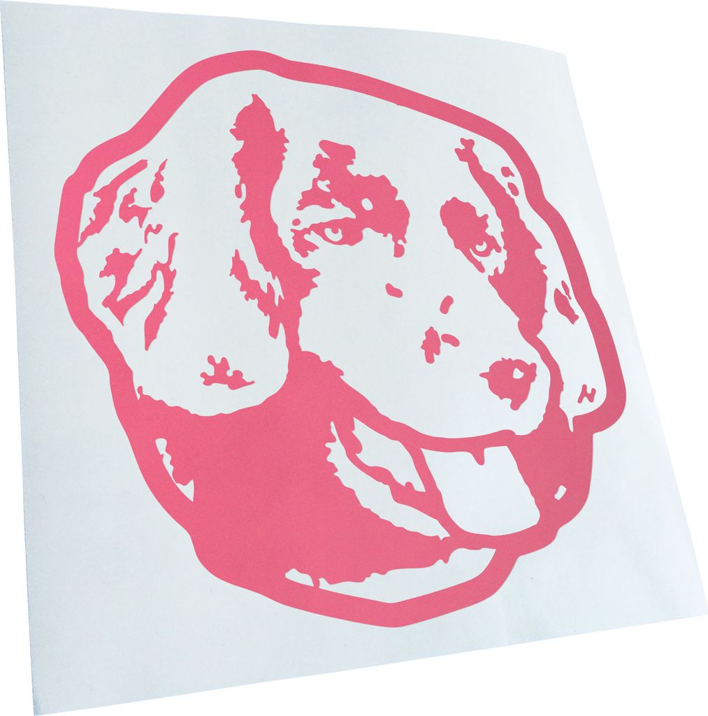 Kiwistar - Autoaufkleber - Stabyhoun Hund - Hellrosa - 40x40cm - Aufkleber für Auto, Laptop, Fahrrad, LKW, Motorrad Mehrfarbig JDM Decal Racing