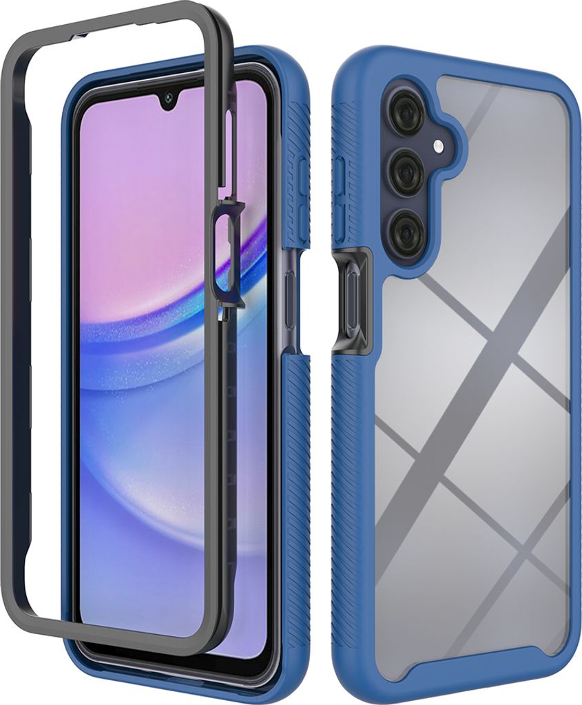 Galaxy A16 Hülle, Hybrid Transparente Rückseite TPU Bumper Stoßfest Schutzhülle für Samsung Galaxy A16 5G/4G Navy blau