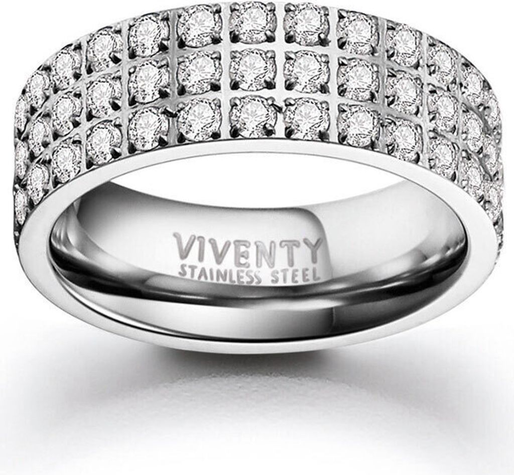 VIVENTY ETERNITY Damen Ring 300003 Edelstahl Zirkonia 52