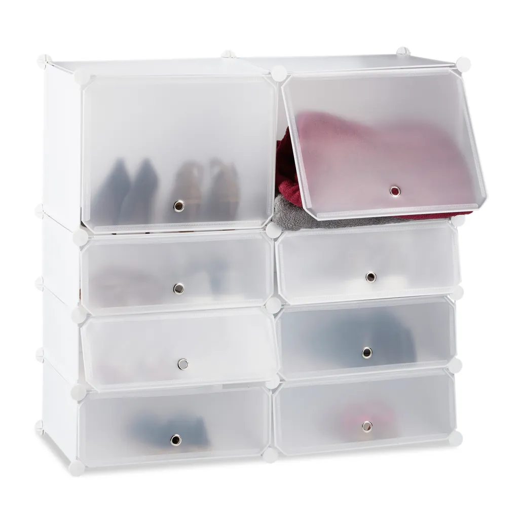 Range-chaussures avec 8 Compartiments en Plastique Résistant et Nettoyage Facile - 3