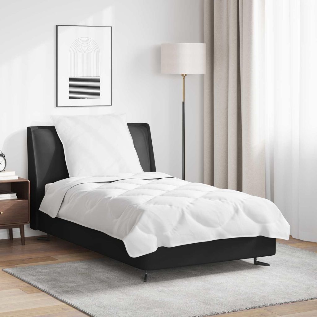 "WINTER SALE"Bettdecken Set Moderne für Schlafzimmer - Bettzeug-Set - mit Kissen 2 pcs Weiß Mikrofaser NEU591273 - Bettwäschen