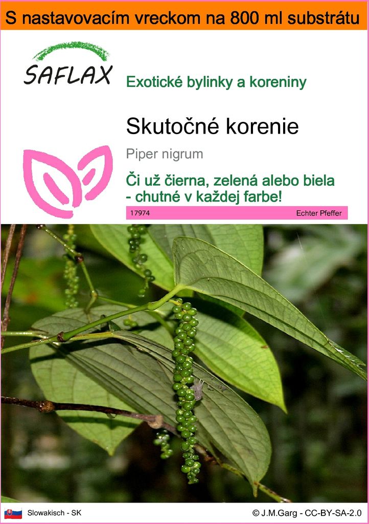 SAFLAX Garden in the bag - skutočné korenie - Piper nigrum Obrázok produktu 