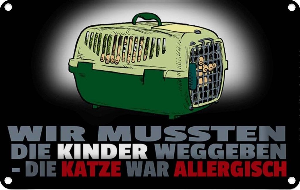 vianmo Blechschild 20x30 cm Kinder weggegeben Katze allergisch Tier Haustier