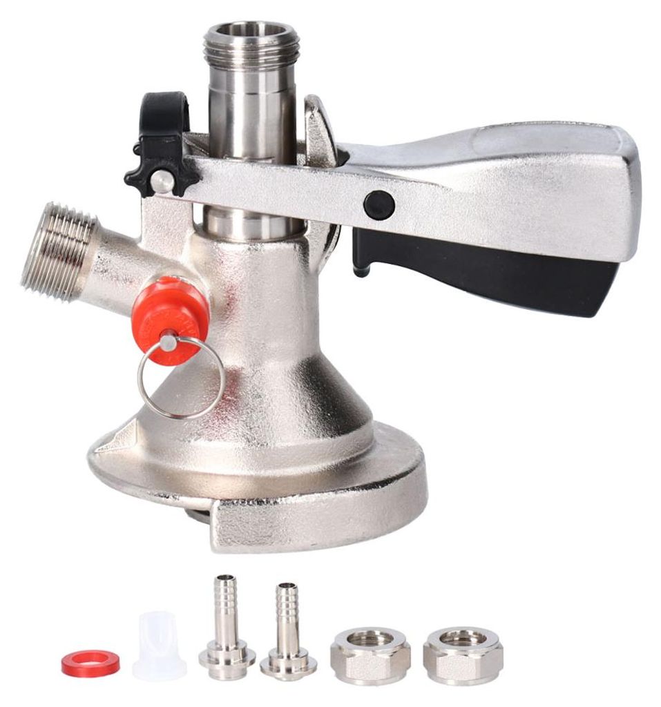 G5/8 A Type Stainless Steel Beer Keg Tap Distributor Coupler with Relief Valve Brewing Accessory