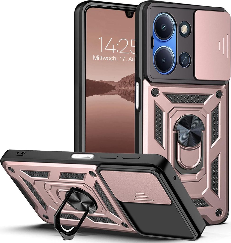 Armor Handyhülle für Xiaomi Redmi 15C Kameraschutz Handy Panzer Case Cover Schutzhülle Outdoor Farbe: Rosegold