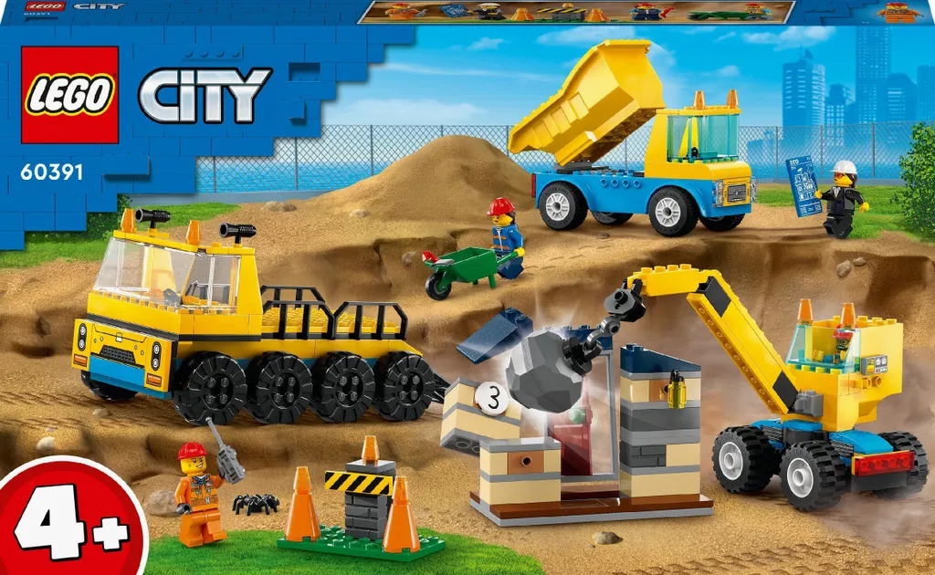 Jouet de Construction LEGO City Grue et Camion de Chantier 4+ 60391