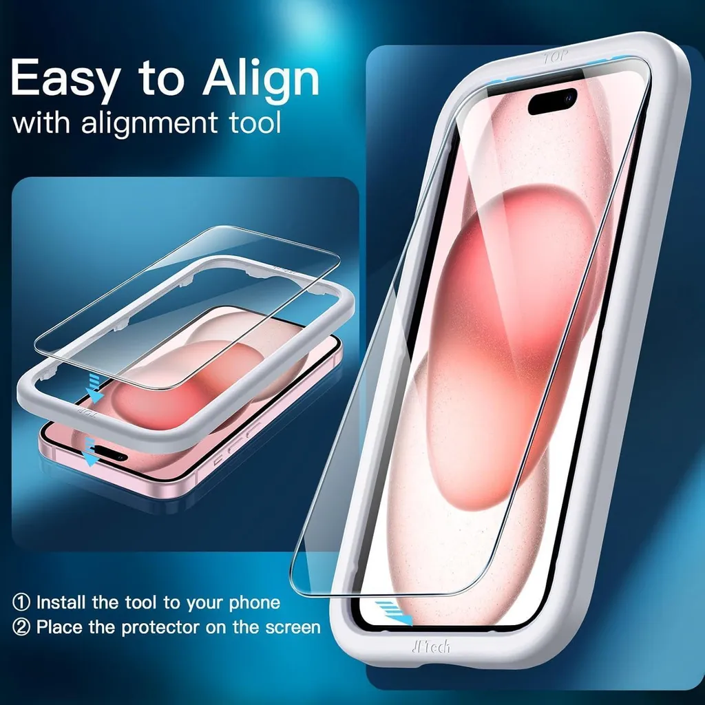 Protection d'Écran iPhone 15 en Verre Blindé 9H Robuste - Pack de 3 - 5