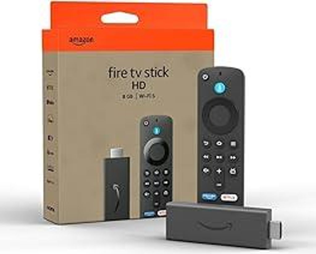 und generalüberholt Amazon Fire TV Stick HD (Neueste Generation), Free- und Live-TV, Alexa-Sprachfernbedienung, Smart-Home-Steuerung, HD-Streaming