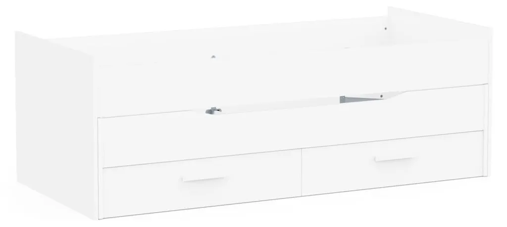 Lit gain de place gigogne ELKA 90x200 cm blanc idéal chambre d'amis