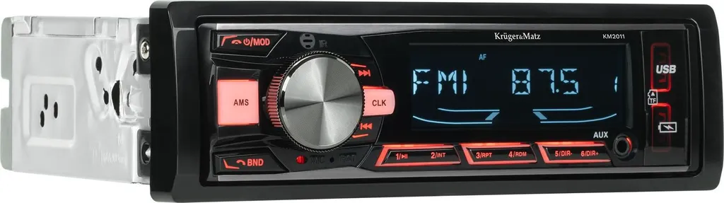 Autoradio Mains Libres Bluetooth KM2011 avec Façade USB et Entrée Audio