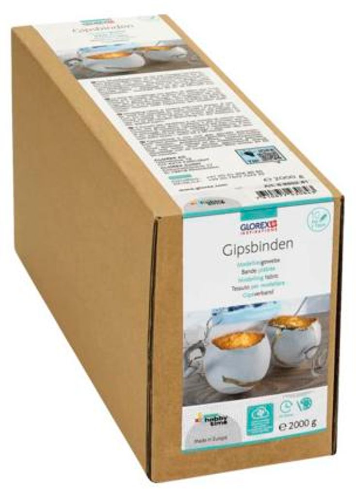 GLOREX Gipsbinden Grosspackung 2kg Modelliergewebe 10 Produktbild 