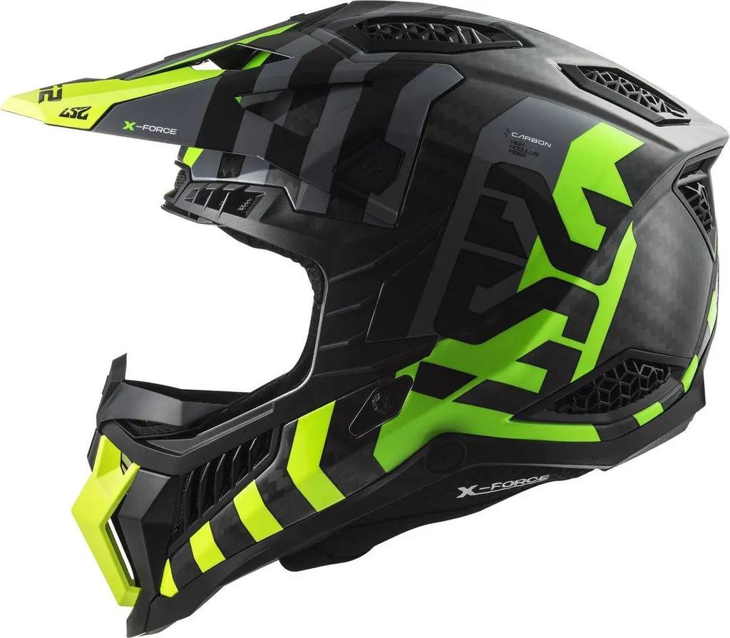 Casque Motocross Carbone LS2 MX703 X-Force pour Compétition Tout-Terrain