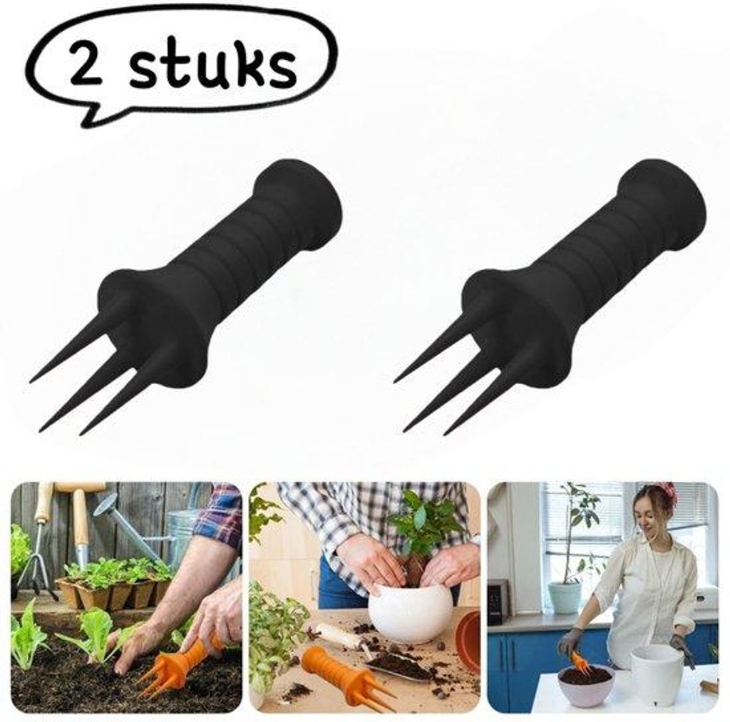 Zweiteiliger Gartenpflege-Kit - Außenbeleuchtung für den Außenbereich, Pflanzenpfleger, wiederverwendbar - schwarz