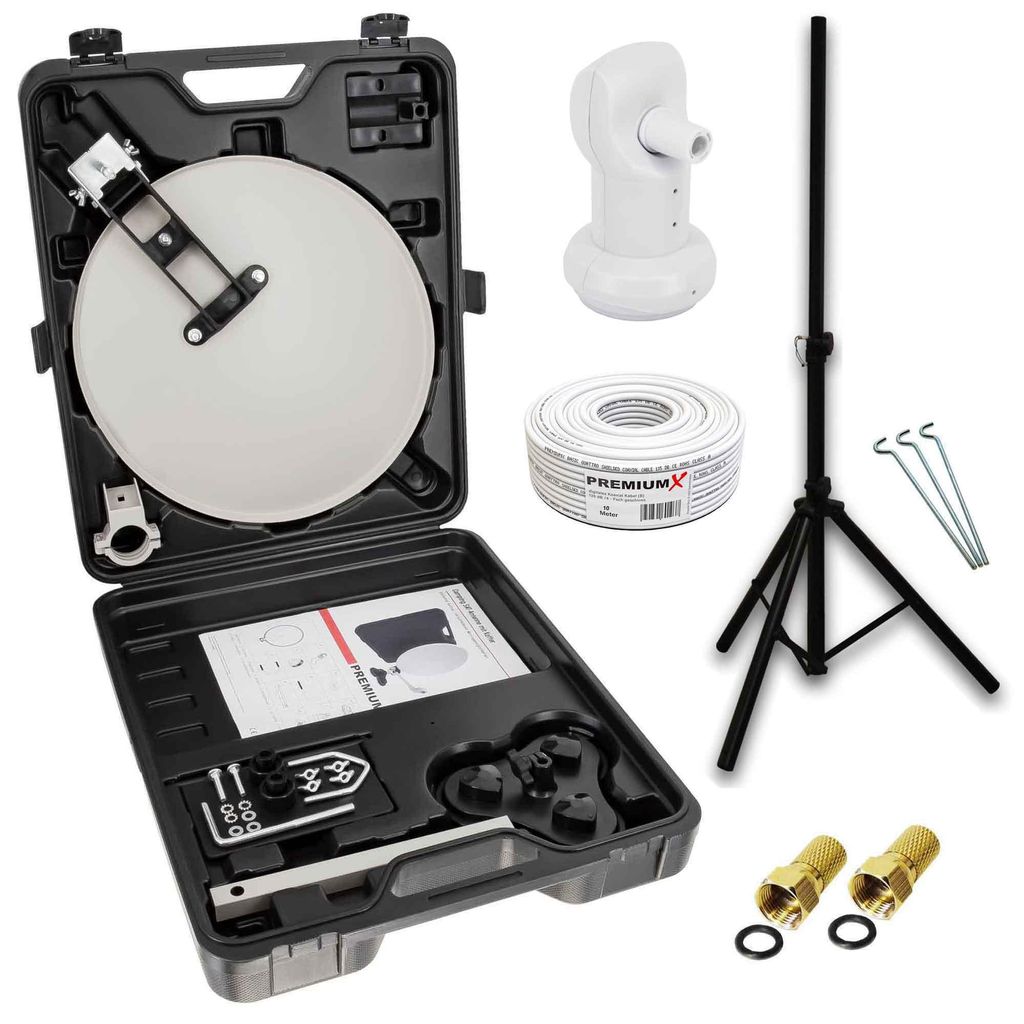 PremiumX Camping SAT Anlage Single LNB 10m Kabel 2x Produktbild 
